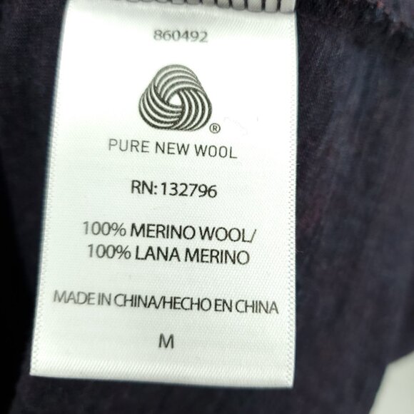 Seg'ments 100% Merino Wool V-Neck Long Sleeve Base Layer Top M Dark Purple - Picture 14 of 15